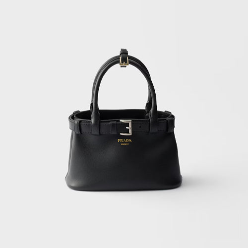 프라다 버클 스몰 가죽 벨트 백 블랙 1BA502
